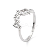 Brass Open Cuff Rings for Women RJEW-A028-01P-1