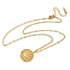 304 Stainless Steel Zodiac Sun Pendant Necklaces for Women NJEW-B130-02G-2