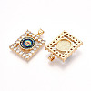 Brass Micro Pave Clear Cubic Zirconia Pendants for Women KK-T070-91A-04-2
