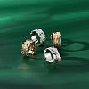 4Pcs 4 Style Ion Plating(IP) 304 Stainless Steel Cuff Rings STAS-UN0032-84-3