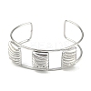 Non-Tarnish 304 Stainless Steel Wide Textured Open Cuff Bangles BJEW-Q348-05P-01-2