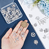 50Pcs 10 Style Platinum Tone Alloy Rhinestone Pendants Sets ALRI-PH0001-28-4