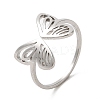 Non-Tarnish 304 Stainless Steel Open Cuff Ring RJEW-Z026-07P-1
