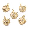 Brass Micro Pave Clear Cubic Zirconia Pendants LS-ZIRC-Q023-09G-2