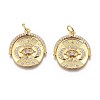 Brass Micro Pave Clear Cubic Zirconia Pendants ZIRC-O035-09G-1
