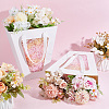 Trapezoid Paper Flower Gift Tote Bags with Plastic Visible Window ABAG-WH0045-25C-4
