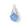 Cat Eye with Brass Pendants PALLOY-JF04275-2
