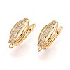 Brass Micro Pave Cubic Zirconia Hoop Earring Finding KK-N261-44G-1