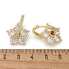 Flower Shape Clear Cubic Zirconia Hoop Earrings EJEW-F310-03G-3