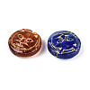 Flat Round with Cat Shape Glass Beads GLAA-T025-47M-2