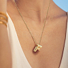 1pc Brass Chain with Alloy Letter Pendants Necklaces NJEW-LP0001-41F-G-4