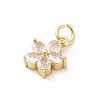 Brass Micro Pave Cubic Zirconia Charms KK-S510-13G-2