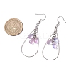 Teardrop 304 Stainless Steel Transparent Glass Dangle Earrings EJEW-JE06404-02-4