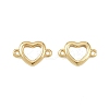 Brass Heart Ring Connector Charms KK-Z132-22G-1