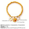 304 Stainless Steel Enamel & Crystal Rhinestone Charm Round Beaded Stretch Bracelets for Women WGE1DD1-04-1
