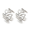 Hollow Leafy Branch Brass Cuff Earrings EJEW-I300-07P-1