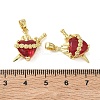 Brass Micro Pave Cubic Zirconia Pendants KK-F917-08G-01-6
