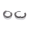 304 Stainless Steel Huggie Hoop Earrings EJEW-F111B-13mm-B-3