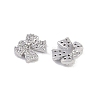 Brass Micro Pave Clear Cubic Zirconia Pendants KK-K351-46C-P-2