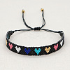Heart Handmade Miyuki Seed Bead Braided Bead Bracelets for Women RA3888-1-1
