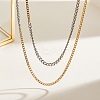 304 Stainless Steel Double Layered Twisted Chain Necklaces for Women NJEW-K288-03GP-2
