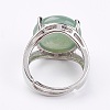 Adjustable Natural Green Aventurine Finger Rings LS-RJEW-F075-01K-3