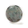 Natural Amazonite Round Adjustable Rings RJEW-K371-09S-14-3