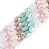 Electroplate Imitation Jade & Opaque & Transparent Glass Beads Strands X-EGLA-Q135-8x11MM-01C-1