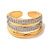 Brass Micro Pave Cubic Zirconia Cuff Rings for Women RJEW-G325-11D-GP-2