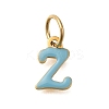 Ion Plating(IP) 304 Stainless Steel Enamel Alphabet Charms STAS-F308-02G-Z-1