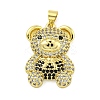 Brass Micro Pave Clear Cubic Zirconia Pendants KK-R159-12G-02-1