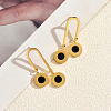 201 Stainless Steel Enamel Stud Dangle Earrings for Women CG3139-1