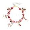 Christmas Alloy Enamel Charm Bracelets BJEW-JB12077-02-2
