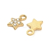 304 Stainless Steel Rhinestone Pendant STAS-U047-15G-2