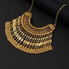 Tibetan Style Zinc Alloy Coin Tassel Chunky Bib Necklaces for Women FS-WGCC506-01-2