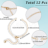 12Pcs Half Finished 304 Stainless Steel Paperclip Chains Connector Bracelet Makings MAK-SC0001-35-2