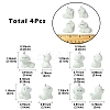 4Styles 4Pcs Flocking Resin Cute Puppy Pendants RESI-YW0003-43A-3