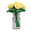 Polymer Clay Rose with Resin Vase Miniature Ornaments PW-WG42D34-01-1
