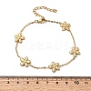 304 Stainless Steel Flower Link Bracelets BJEW-G765-04G-5