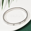 201 Stainless Steel with Rhinestone Bangles for Women BJEW-B138-04P-3