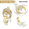  6Pcs Brass Fold Over Clasp with Crystal Rhinestone KK-CA0002-69A-2
