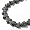 Triangle Dyed Natural Lava Rock Beads Strands G-O126-04A-04-3