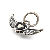 925 Sterling Silver Angel Wings Heart Charms STER-L066-04AS-2