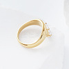 304 Stainless Steel Glass Finger Rings MD8256-3-3