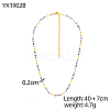 304 Stainless Steel & Glass Link Chain Necklaces for Women STAS-OY015-56G-2