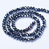 Electroplate Glass Beads Strands EGLA-A044-P3mm-B18-2