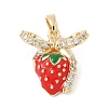 Brass Micro Pave Cubic Zirconia Enamel Pendants KK-M326-05A-G-1