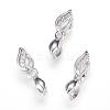 Long-Lasting Plated Brass Micro Pave Cubic Zirconia Ice Pick Pinch Bails ZIRC-F063-03P-1