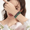 Green Natural Yellow Jade Round Beaded Stretch Bracelet BJEW-SW00077-10-3