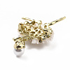 Ballerina Alloy Brooch with Resin Pearl LS-JEWB-O009-20-3